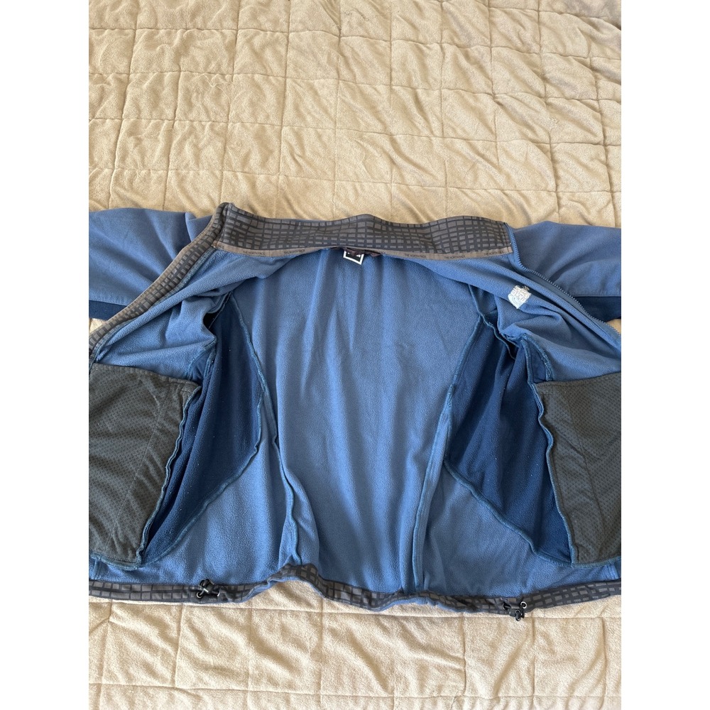 The North Face Mens Full Zip Fleece Jacket Blue Two Tone Mock Neck Medium - Picture 8 of 13